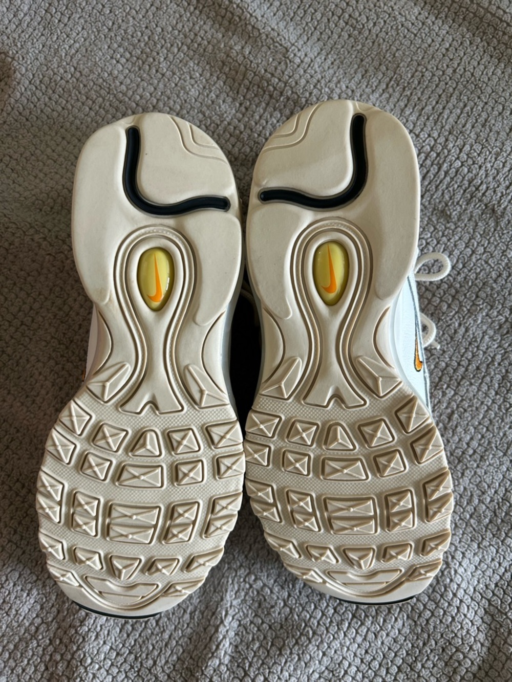 Women’s Nike Air Max 97 White with Orange Accents - Picture 3 of 6